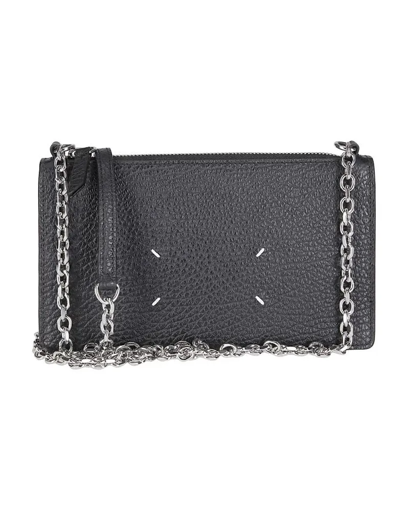Maison Margiela Portemonnaie Portacarte Zipped Wallet On Chain schwarz Schwarz