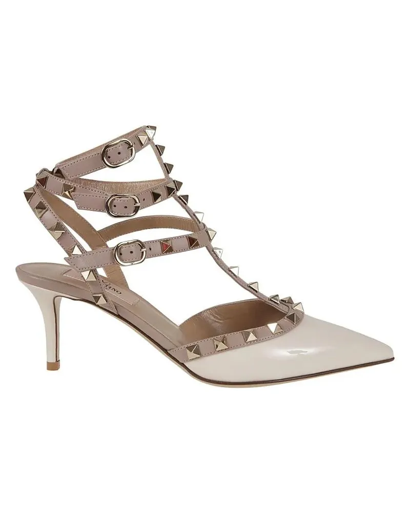 Valentino Garavani Hohe Schuhe Rockstud Pump In Patent Leather weiß Weiß
