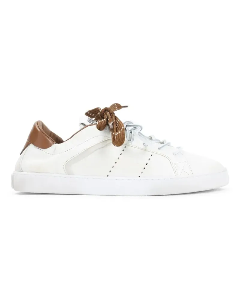 Miu Miu Low-Top Sneaker Laced White Sneakers With Grained Calf Leather Acc weiß Weiß