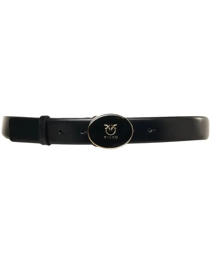 Pinko Gürtel Belt with logo buckle schwarz Schwarz