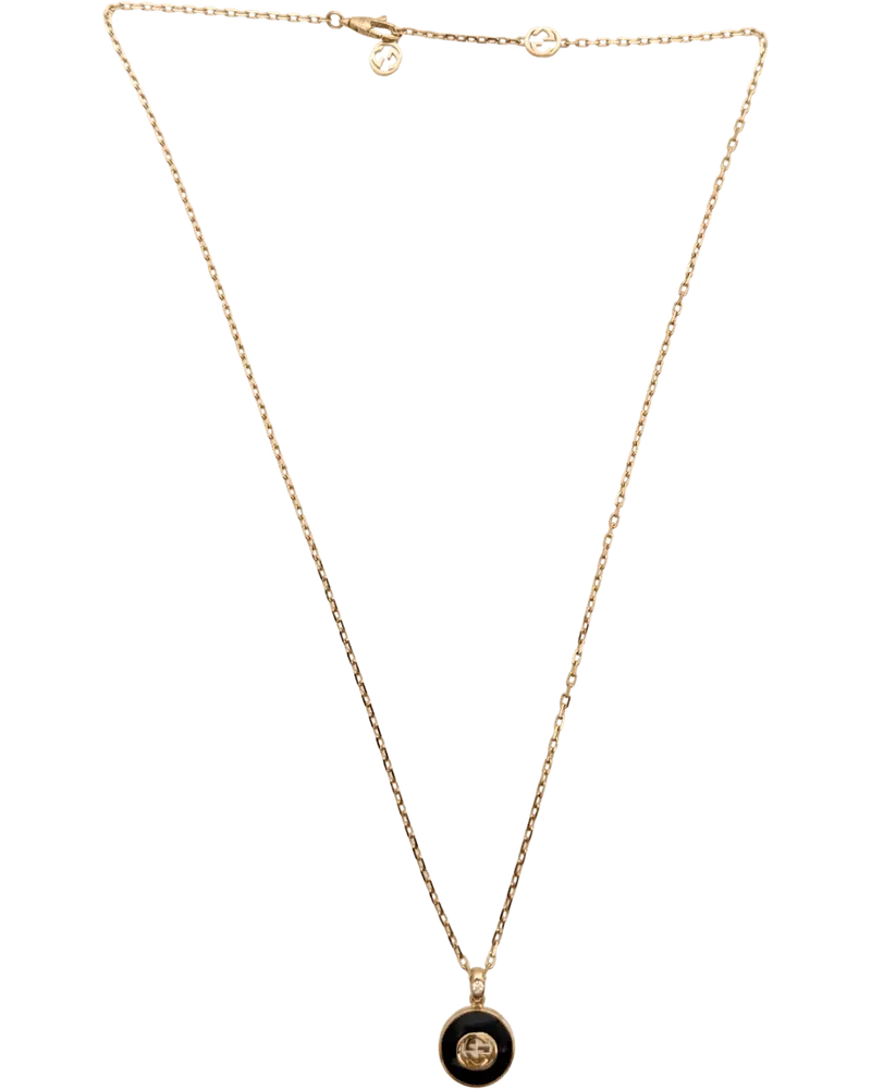 Gucci Halskette  interlocking link necklace, 18 karat yellow gold Gold