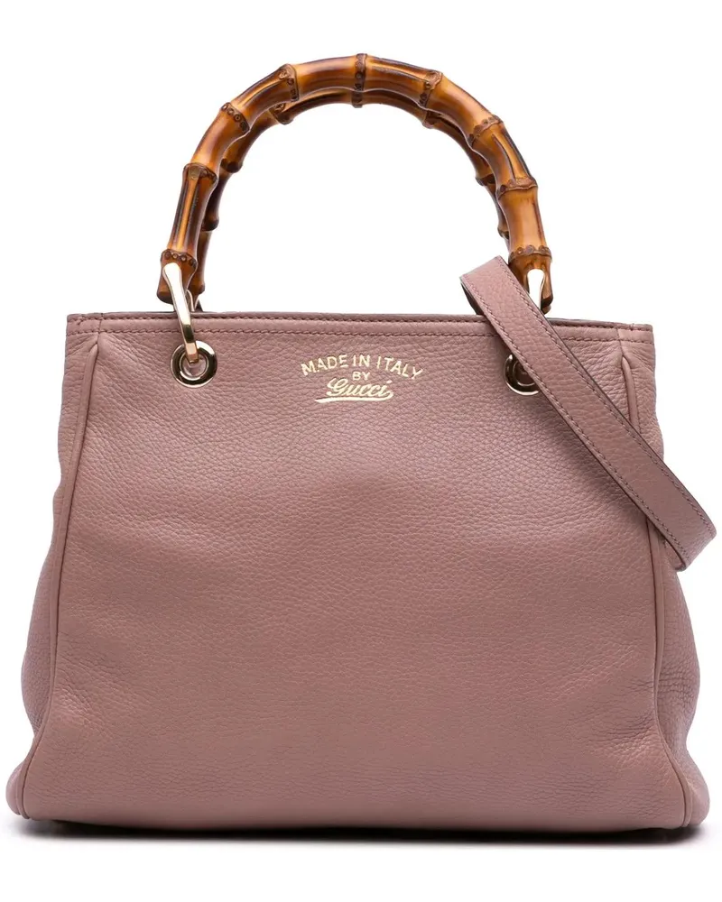 Gucci Hobo Bags Small Calfskin Bamboo Shopper Satchel rosa Gold
