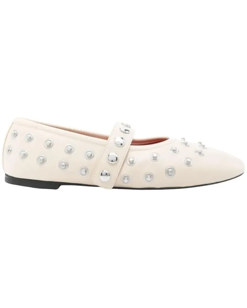 Stella McCartney Cream Pointed Toe Low Flat Shoes beige Beige
