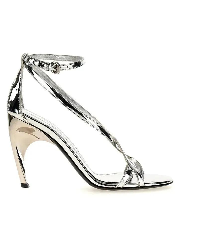 Alexander McQueen Sandalen 'Armadillo' Sandals silberfarben Silber