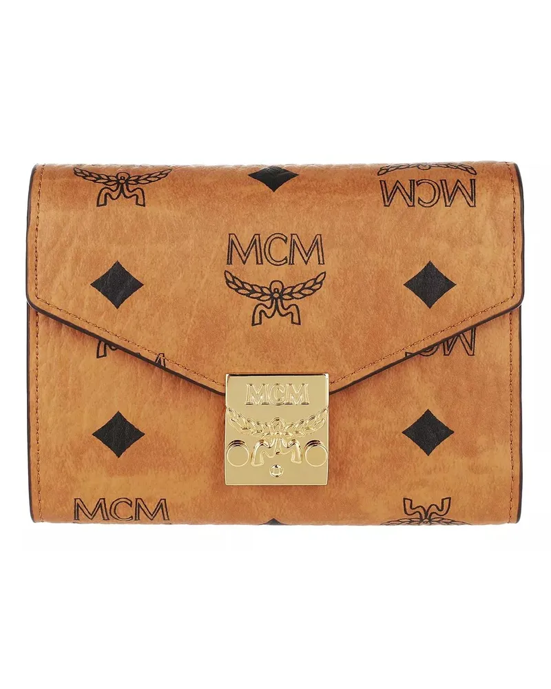 MCM Portemonnaie Tracy Visetos Small Wallet Cognacbraun