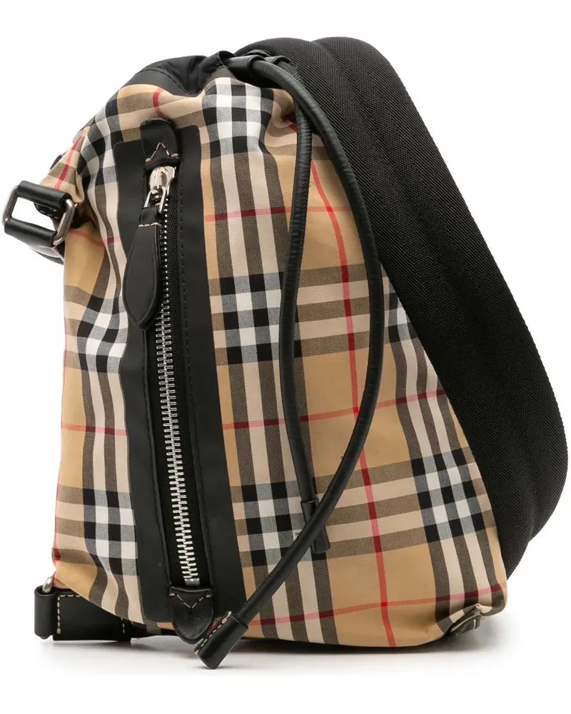 Burberry Hobo Bags Small House Check Canvas Sailing Sling Bag braun Braun