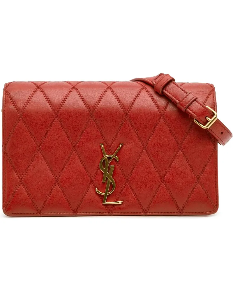 Saint Laurent Hobo Bags Diamond Quilted Lambskin Angie Chain Bag rot Rot