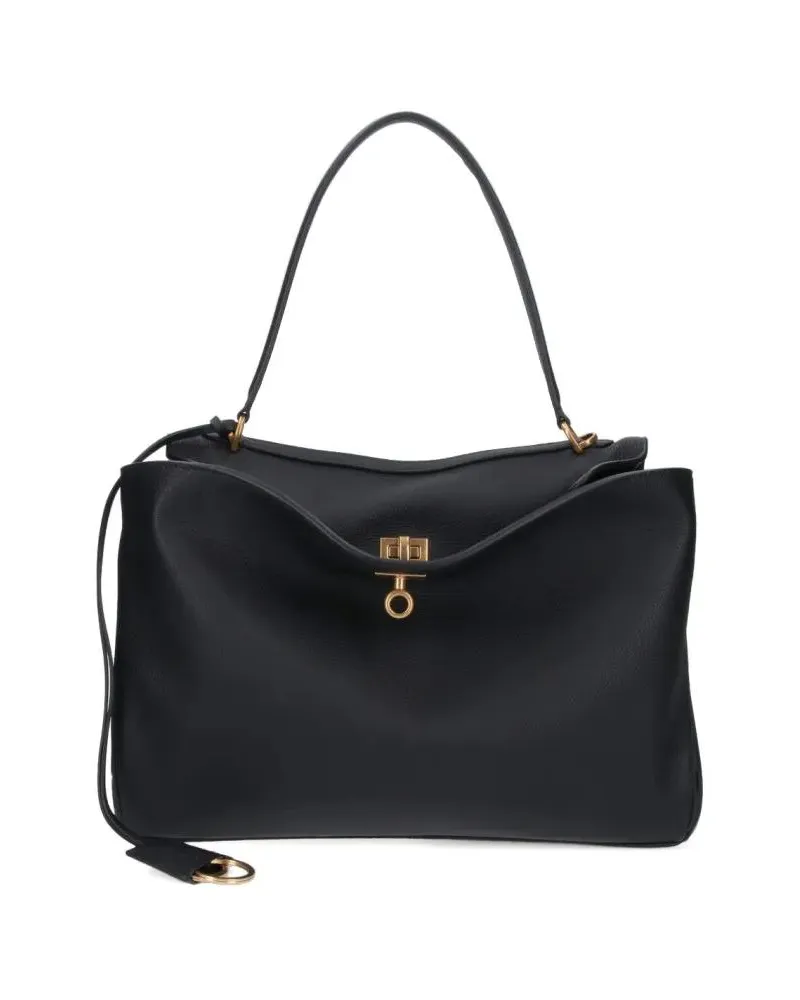 Balenciaga Hobo Bags "Rodeo" Medium Bag – Black Calfskin schwarz Schwarz