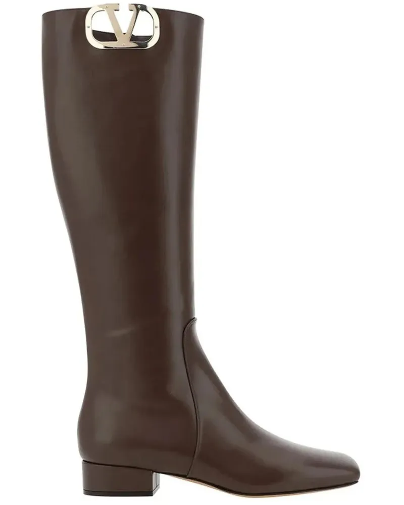 Valentino Garavani Stiefel Leather Logo Boots braun Braun