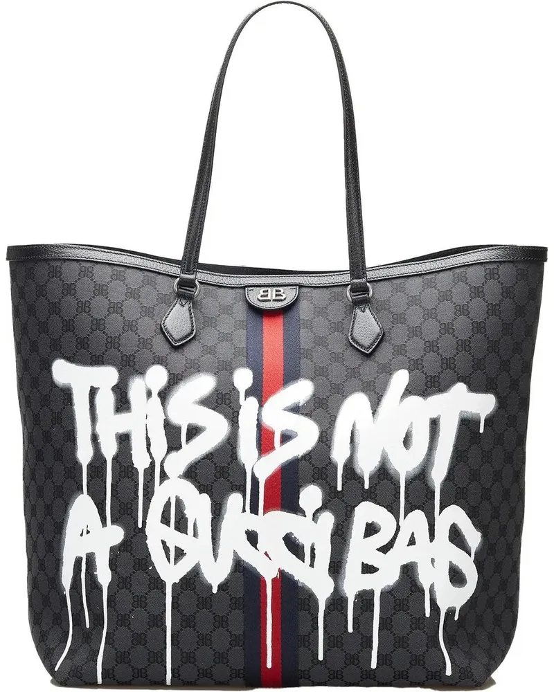 Balenciaga Shopper 2018-2022 The Hacker Project Graffiti BB Supreme T schwarz Schwarz