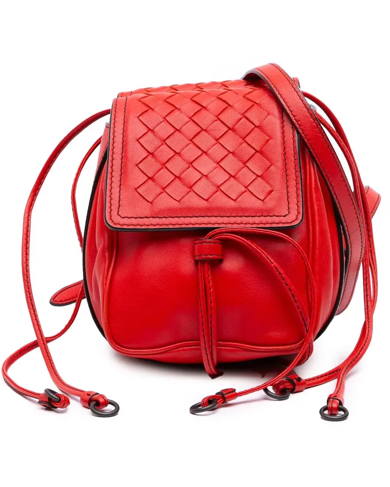 Bottega Veneta Hobo Bags Nappa Intrecciato Double Sided Flap Crossbody rot Rot