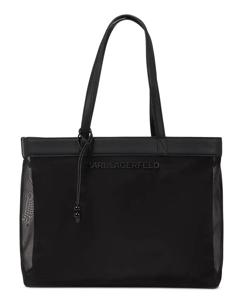 Karl Lagerfeld Shopper MESH-STRAND-TOTE-BAG MIT KARL-LOGO schwarz Schwarz