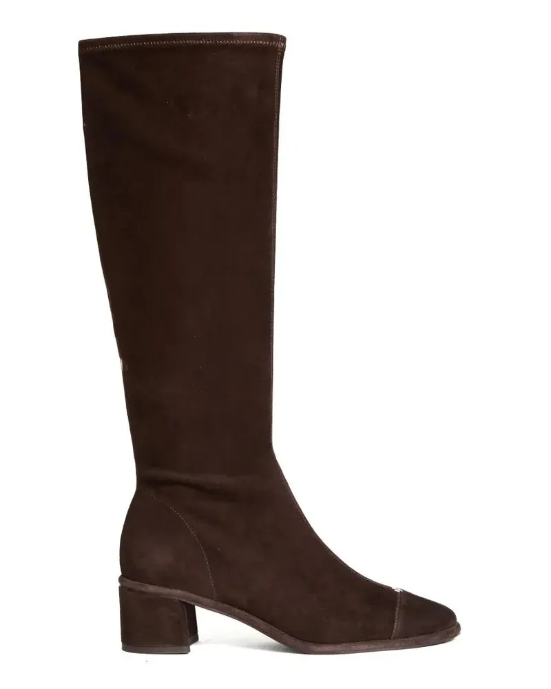 Tory Burch Stiefel Knee High Boots With Contrasting Toe schwarz Schwarz