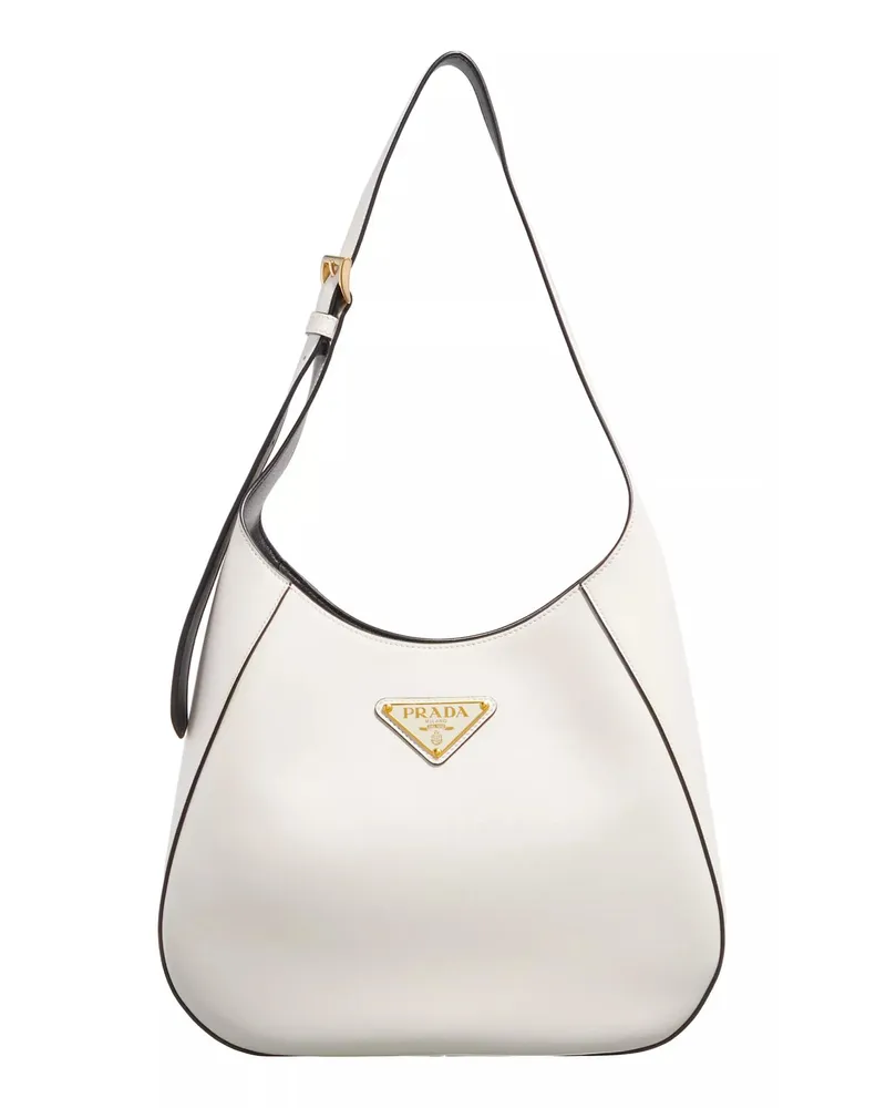 Prada Hobo Bag Leather Shoulder Bag Weiß