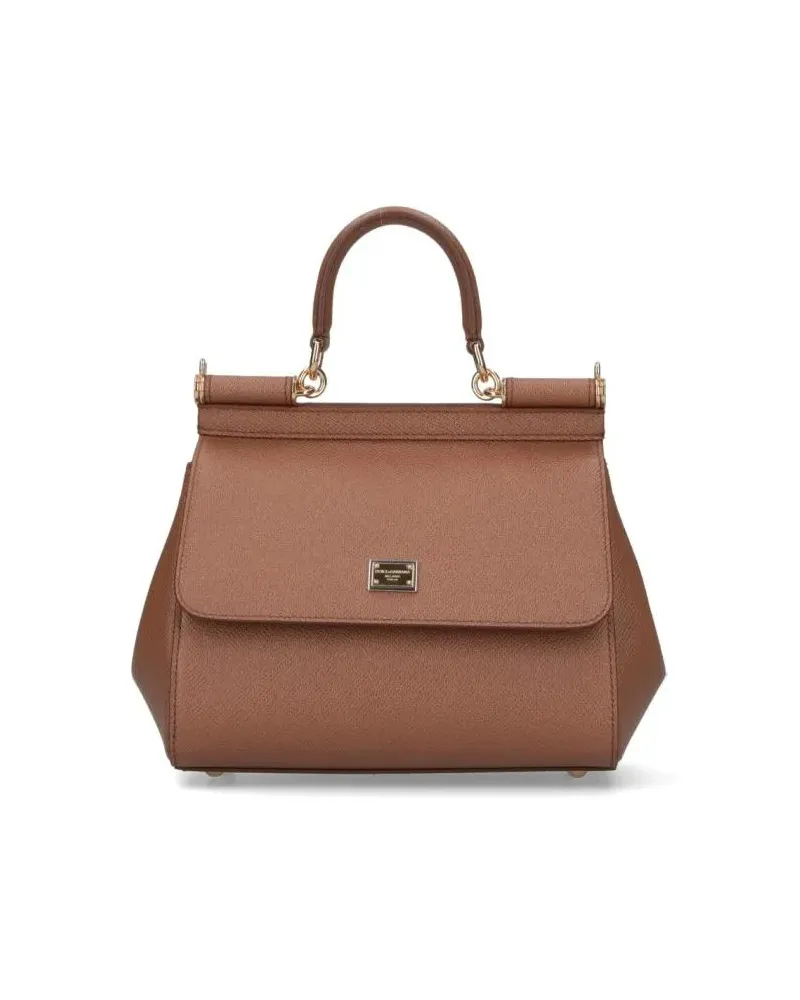 Dolce & Gabbana Crossbody Bags "Sicily" Medium Handbag Brown braun Braun