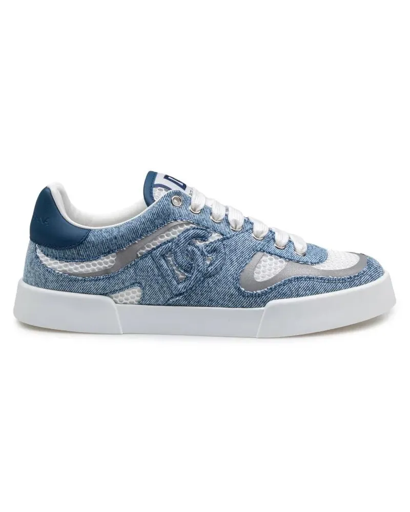 Dolce & Gabbana Low-Top Sneaker Denim-Inspired Portofino Sneakers With Technical M blau Blau