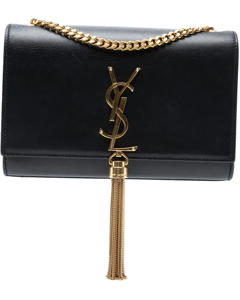 Saint Laurent Hobo Bags Small Leather Monogram Kate Tassel Crossbody schwarz Schwarz