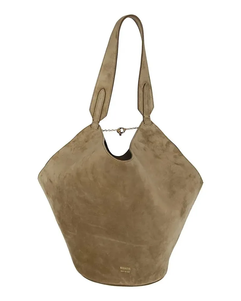 KHAITE Shopper & Totes Suede Handbag With Gold-Tone Clasp braun Braun