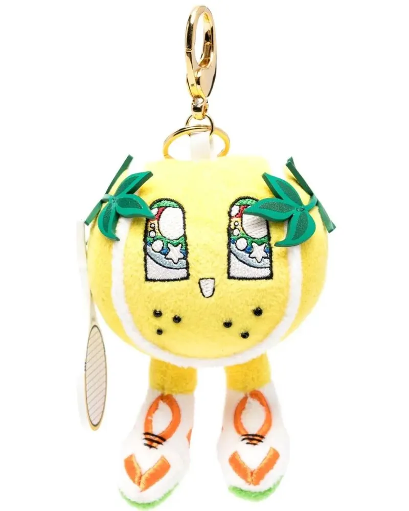 Casablanca Paris Schlüssel- & Taschenanhänger Plush Yellow Tennis Ball Keychain With Racket Char 