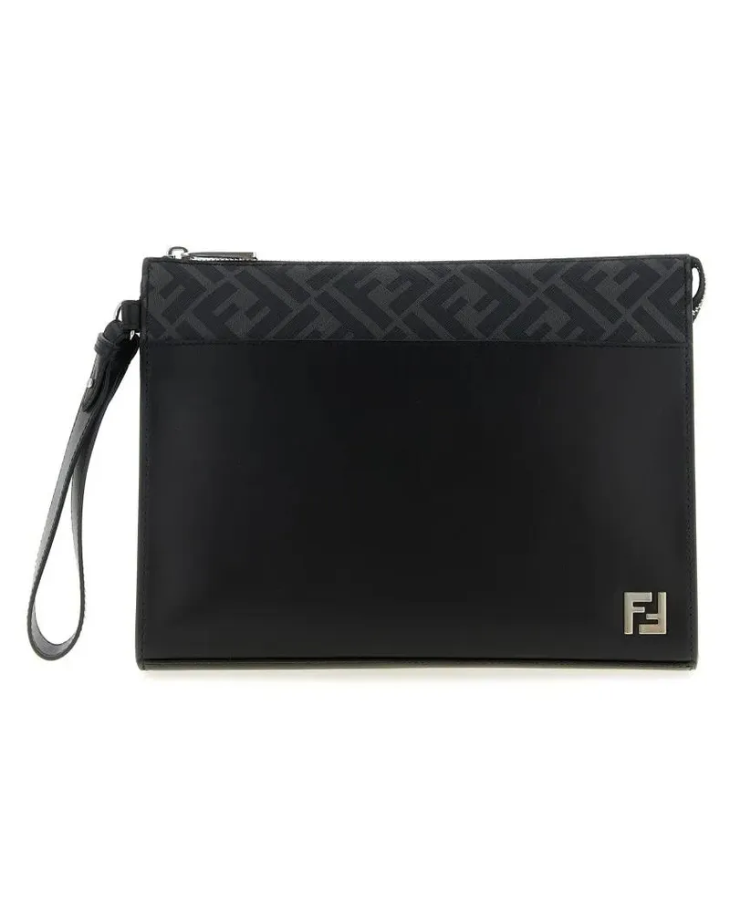 Fendi Crossbody Bags Squared Ff' Clutch schwarz Schwarz