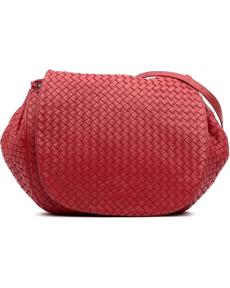 Bottega Veneta Hobo Bags Nappa Intrecciato Flap Crossbody rot Rot