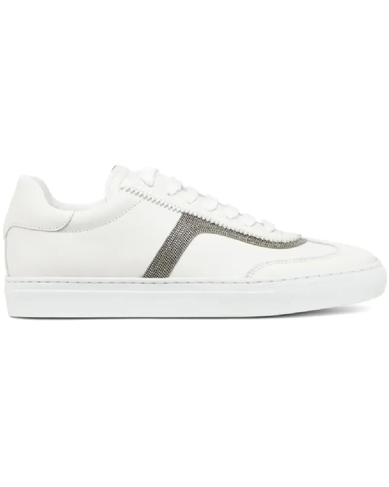 Brunello Cucinelli Low-Top Sneaker White Leather Sneaker With Monili Chain Detail weiß Weiß