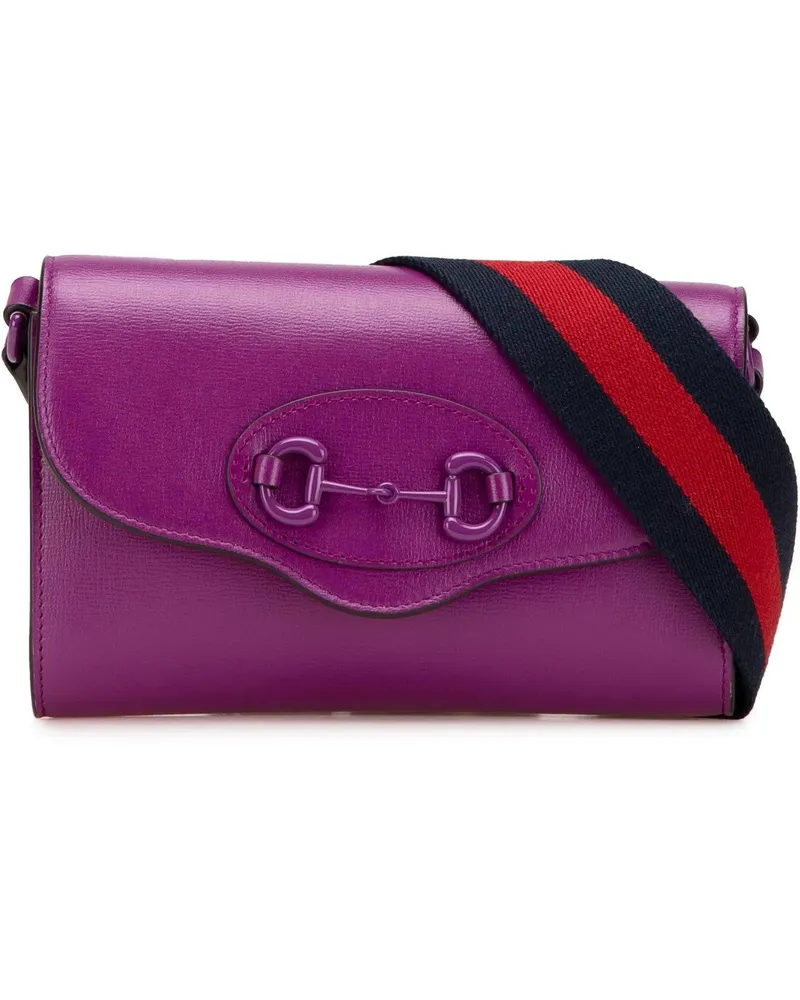 Gucci Hobo Bags Mini Leather Horsebit 1955 Web Crossbody orange Orange