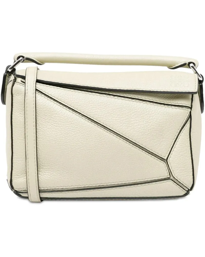 Loewe Hobo Bags Mini Puzzle Satchel weiß Weiß
