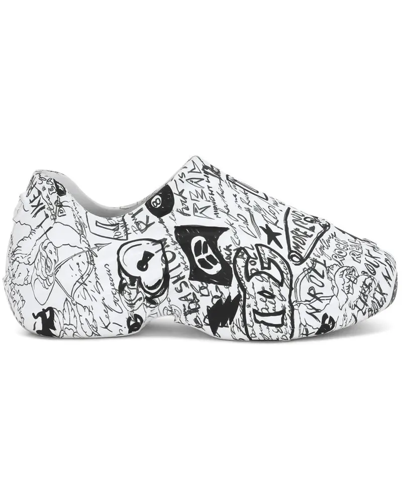 Dolce & Gabbana Low-Top Sneaker Toy Graffiti-print Logo Sneakers bunt Bunt