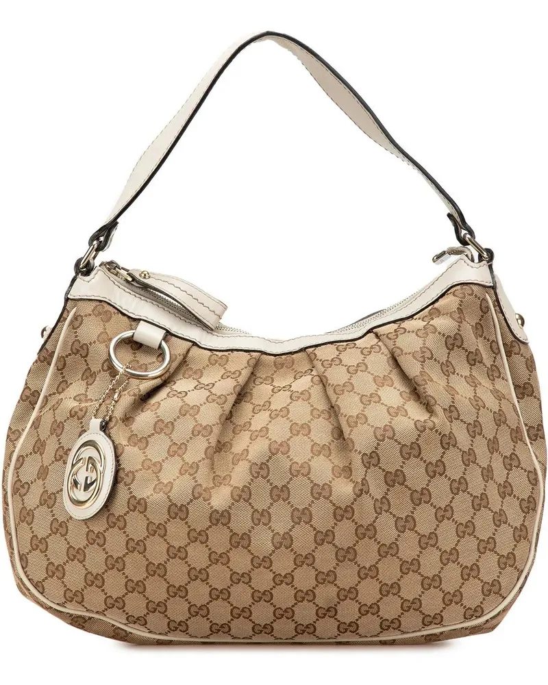 Gucci Hobo Bags Medium GG Canvas Sukey Shoulder Bag braun Braun