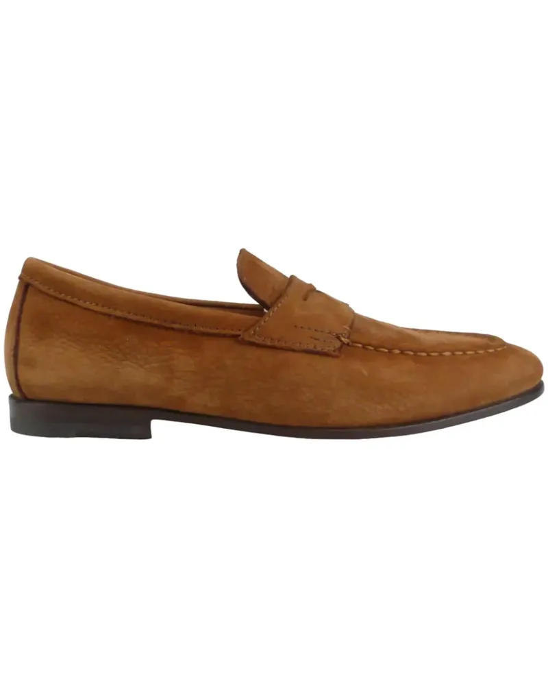 Santoni Loafer Flat Shoes Brown braun Braun