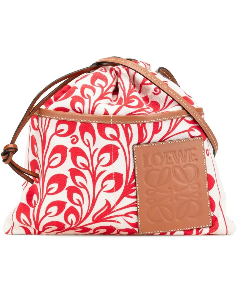 Loewe Hobo Bags William de Morgan Small Anagram Canvas Drawstring weiß Weiß