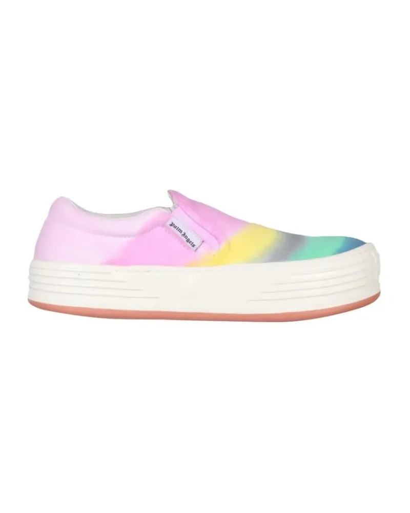 Palm Angels Low-Top Sneaker Suede Slip-On With Multicolor Gradient Design weiß Weiß