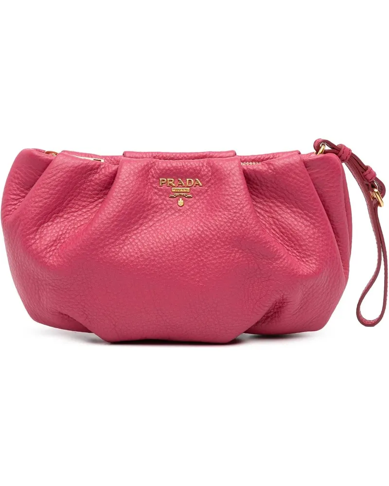 Prada Clutches Vitello Daino Wristlet Clutch rosa Gold