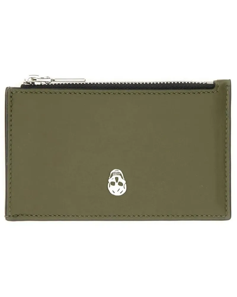Alexander McQueen Portemonnaies "Skull" Card Holder grün Grün