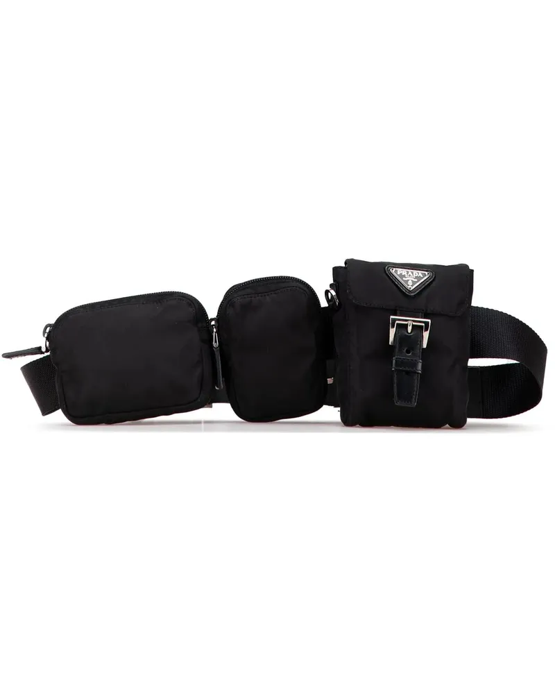 Prada Bauchtaschen Tessuto Triple Pouch Belt Bag schwarz Schwarz