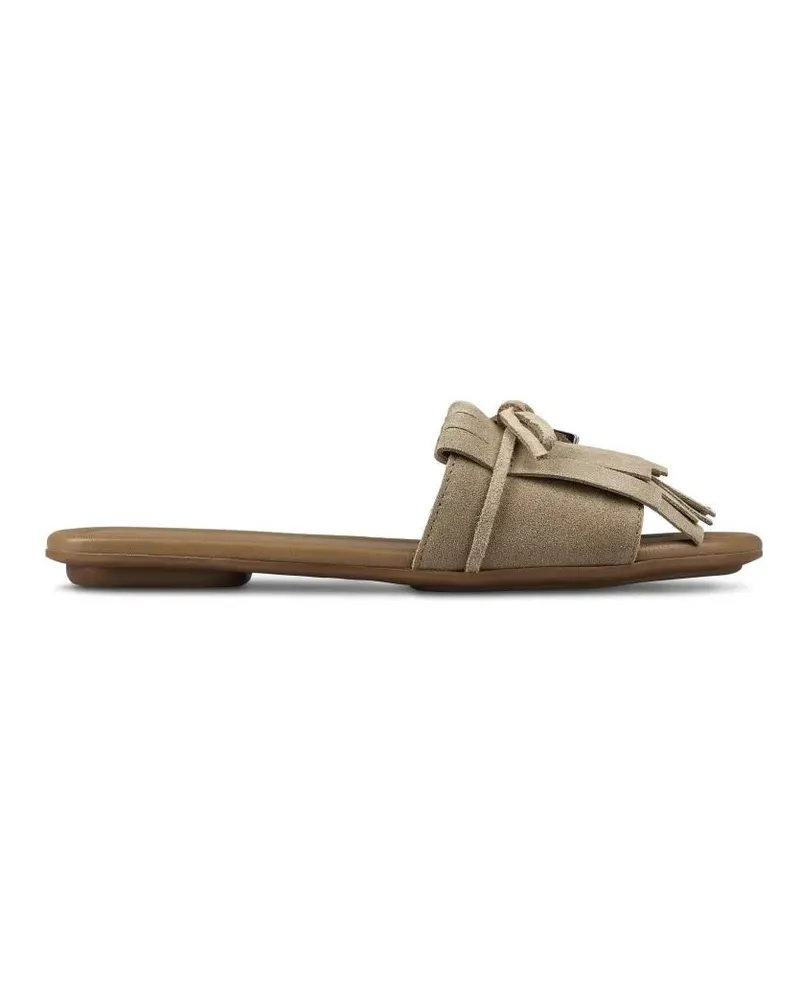 Hogan Sandalen Flat Sole Sandals With Wide Tassel-Adorned Strap braun Braun