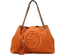 Shopper 2000-2015 Medium Nubuck Leather Soho Chain Tote orange