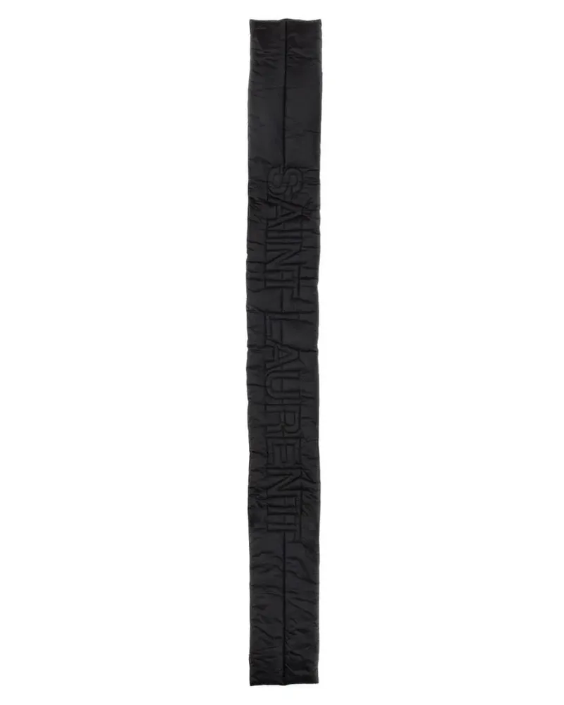 Saint Laurent Tücher & Schals Quilted Black Scarf With Embossed Logo Detail schwarz Schwarz