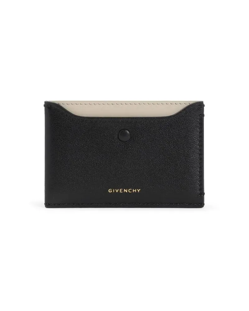 Givenchy Portemonnaie Black Calf Leather Credit Card Case schwarz Schwarz