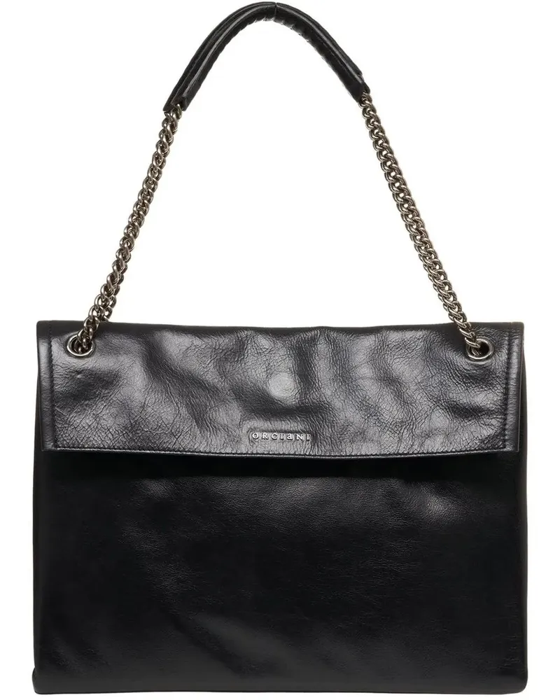 Orciani Hobo Bags Smooth leather shoulder bag schwarz Schwarz