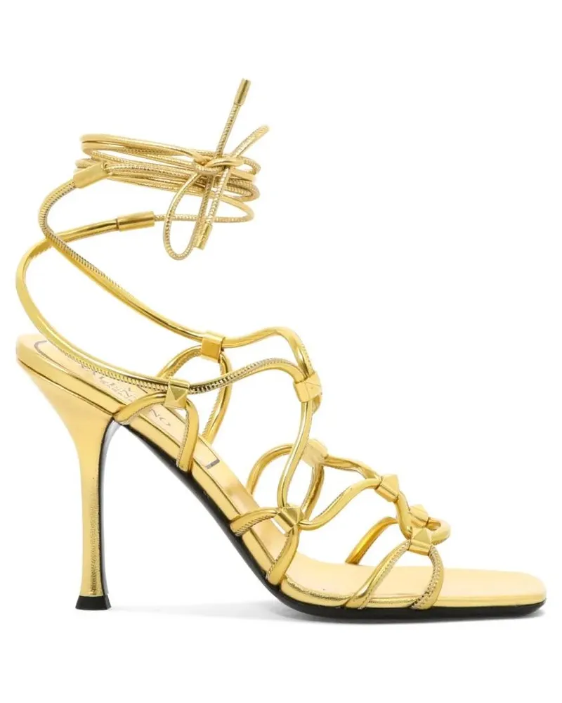 Valentino Garavani Sandalen Strappy Leather Sandals goldfarben 
