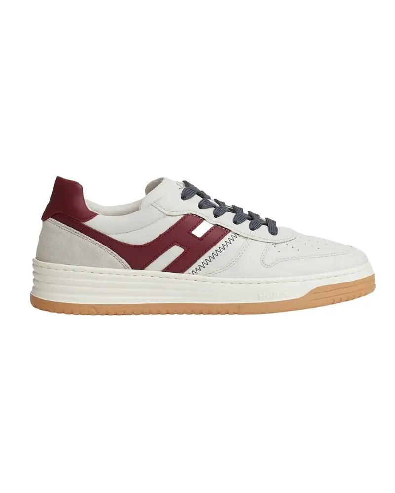 Hogan Low-Top Sneaker Basket Leather Cream H Bordeaux weiß Weiß