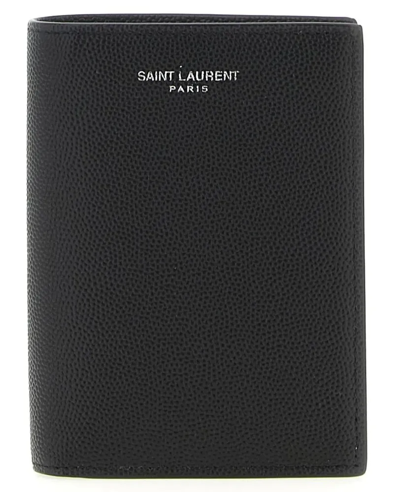 Saint Laurent Portemonnaies Paris' Card Holder schwarz Schwarz