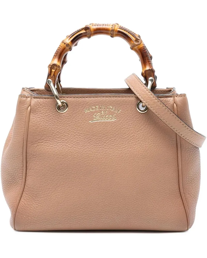 Gucci Hobo Bags Mini Calfskin Bamboo Shopper Satchel rosa Gold