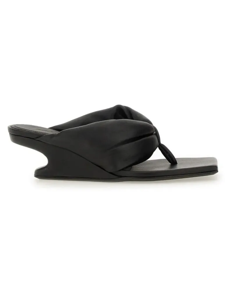 Rick Owens Sandalen Leather Sandal schwarz Schwarz