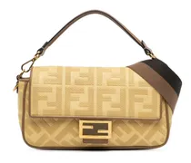 Hobo Bags Zucca Embroidered Canvas Baguette Satchel gelb