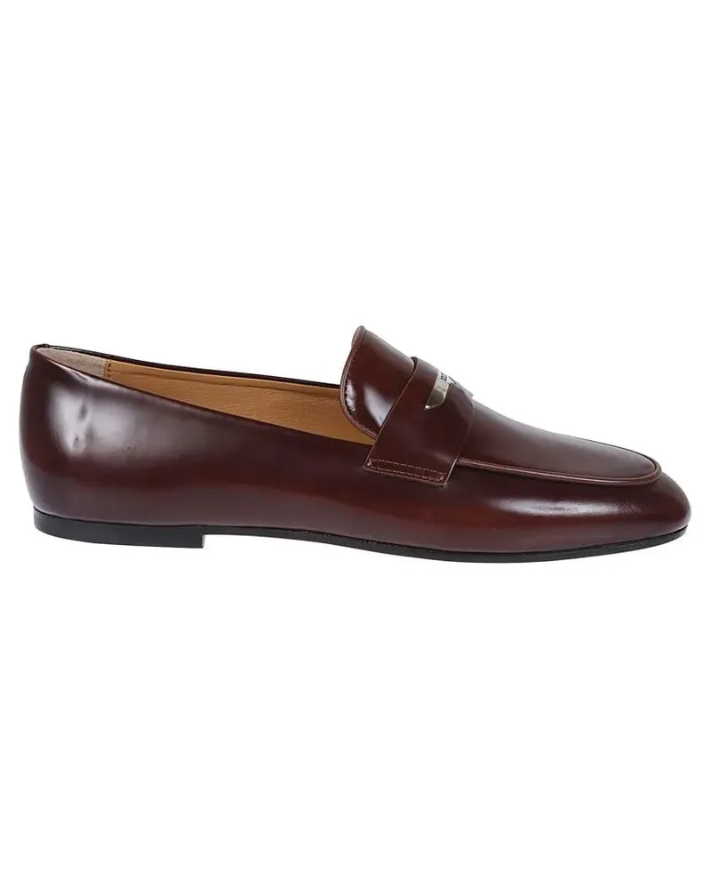 TOD'S Streamlined Leather Moccasins With Refined Metal A braun Braun