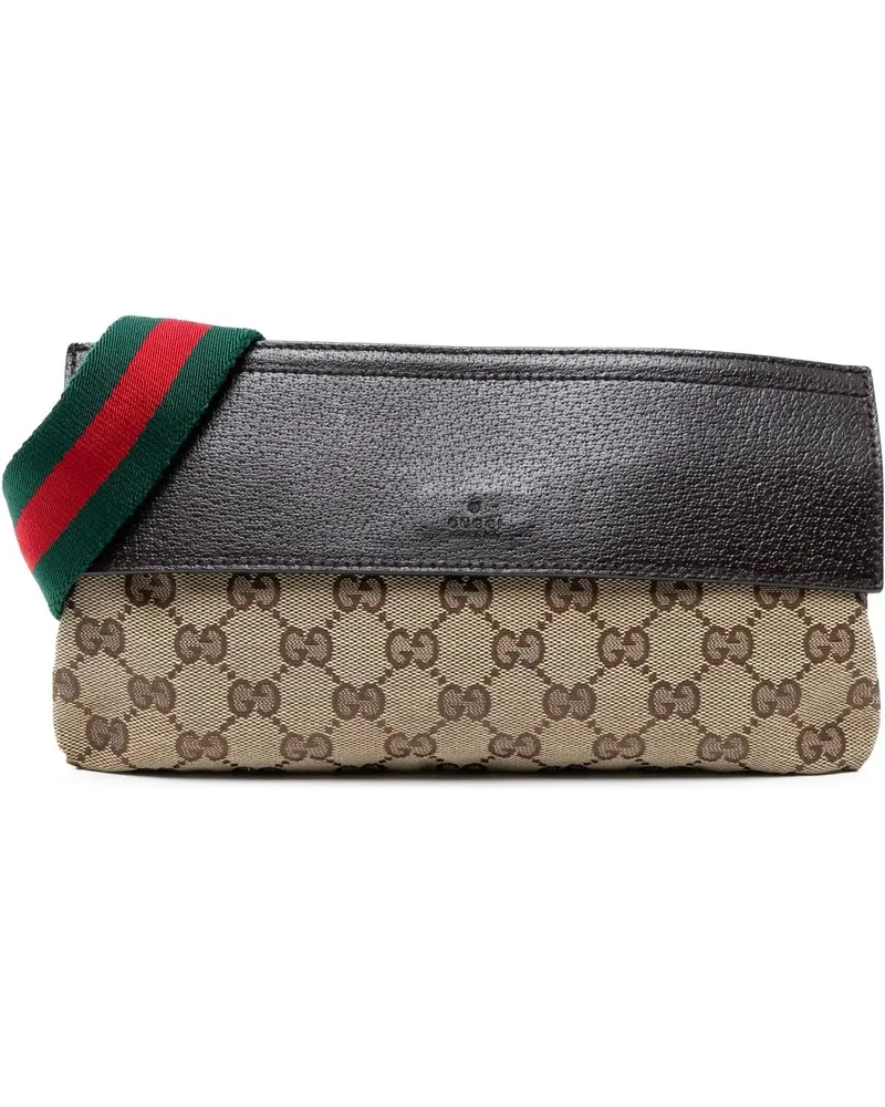 Gucci Hobo Bags GG Canvas Web Crossbody braun Braun