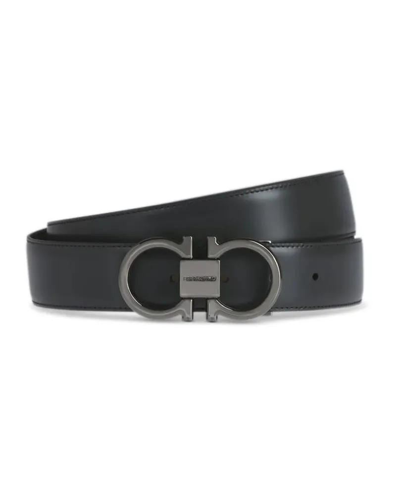 Ferragamo Gürtel Reversible Calf Leather Belt schwarz Schwarz